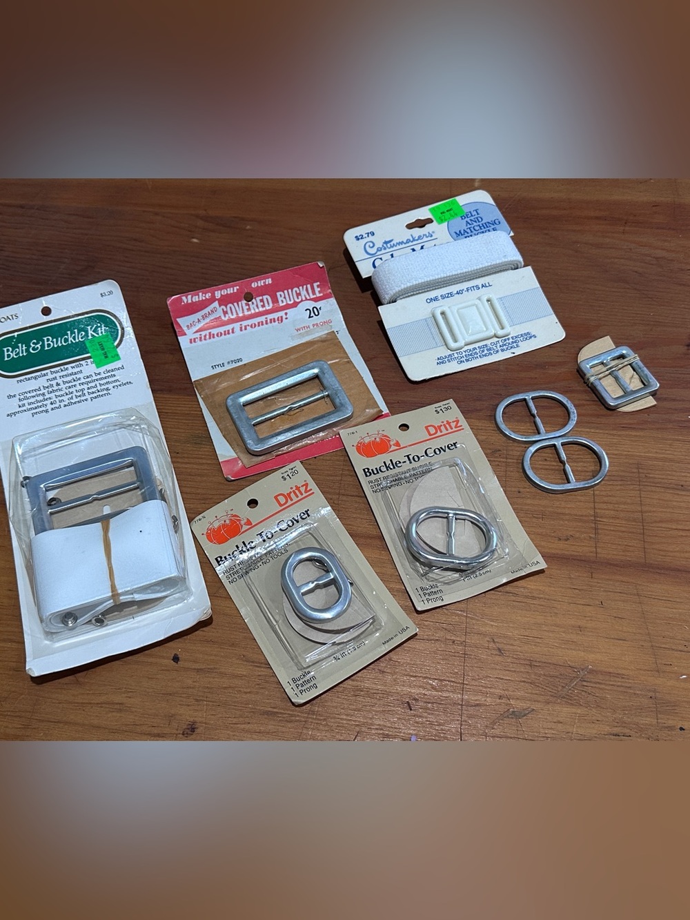 Vintage Silver Buckle-To-Cover Assortment Belt making accessories- Silver Finish
